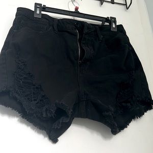 Black Denim Shorts